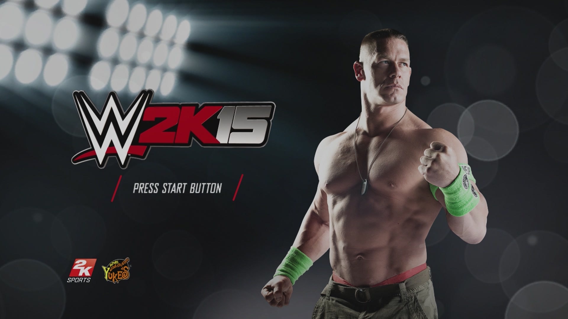 WWE 2K15 title screen for Xbox 360